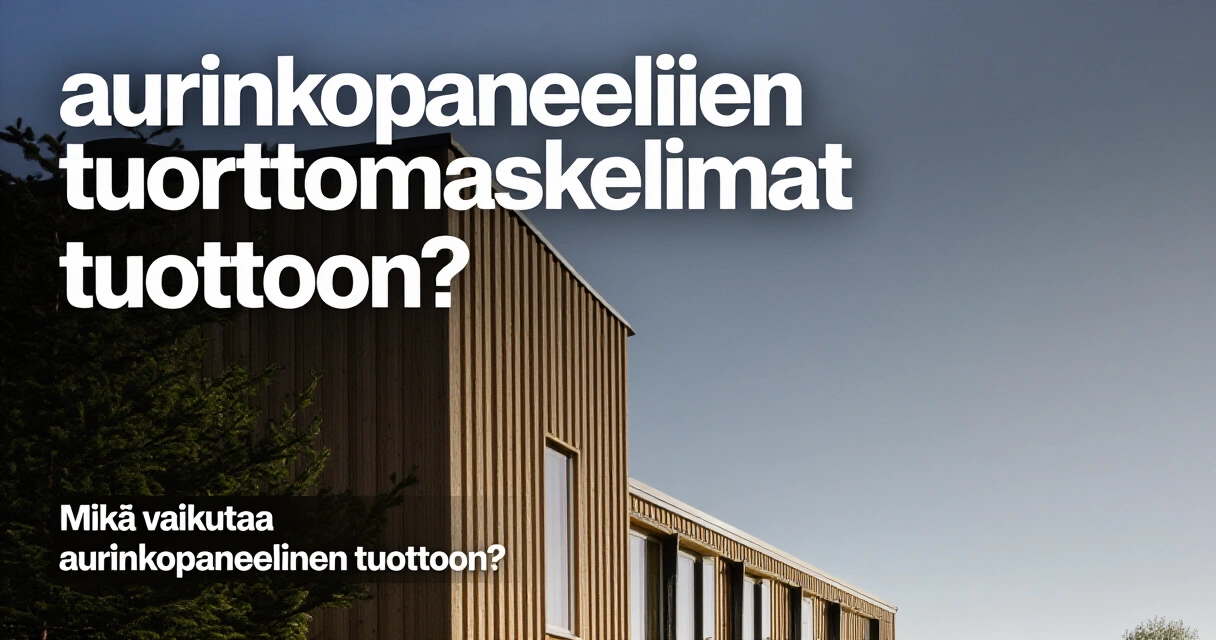 Mikä vaikuttaa aurinkopaneelien tuottoon?