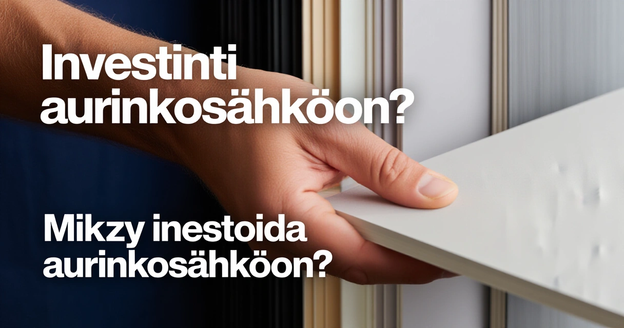 Miksi investoida aurinkosähköön?