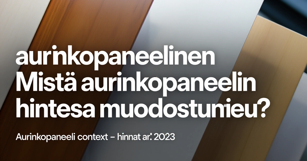 Mistä aurinkopaneelin hinta muodostuu?
